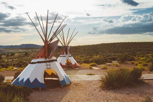 Tipis or teepees glamping tent.